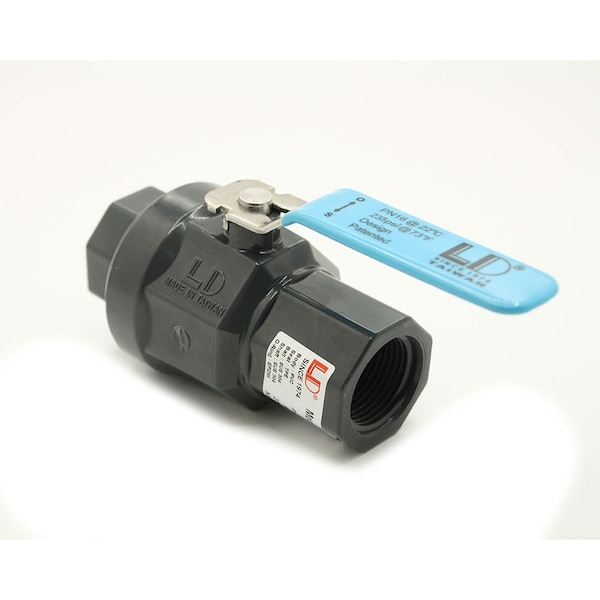 Thrifco Plumbing 1 Inch Slip x Slip PVC Ball Valve with Stainless Steel Handle S 6416212 - main